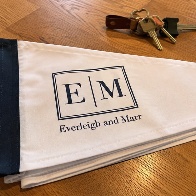 Personalized boat flags — customer photo